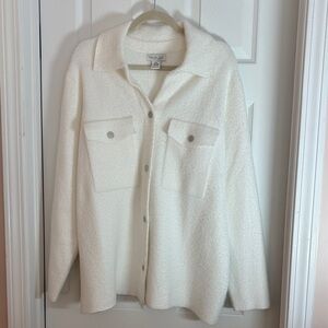 Rachel Zoe White Teddy Jacket- Women’s Plus Size 2X